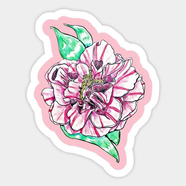 Heart Camellia Sticker by Light Girl Design